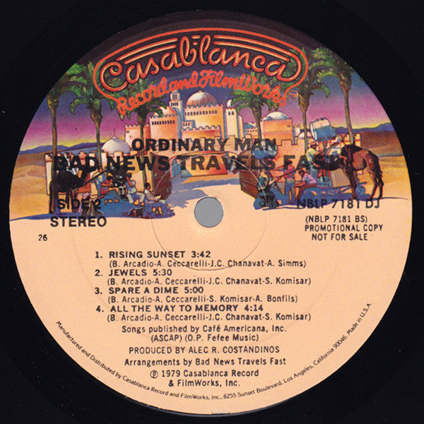 Bad News Travels Fast : Ordinary Man (LP, Album, Promo, PRC)