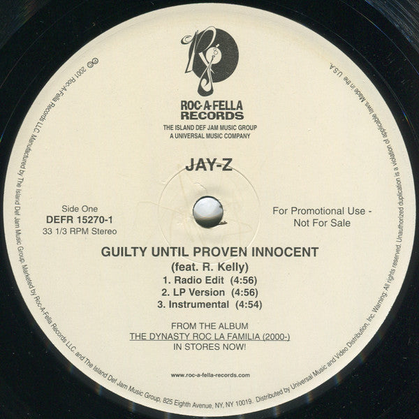 Jay-Z : Guilty Until Proven Innocent / 1-900-HUSTLER (12", Promo)