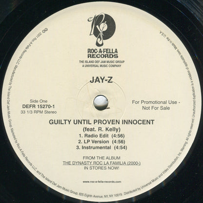 Jay-Z : Guilty Until Proven Innocent / 1-900-HUSTLER (12", Promo)