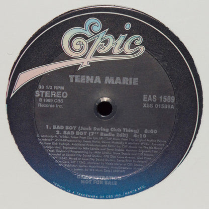 Teena Marie : Bad Boy (12", Promo)