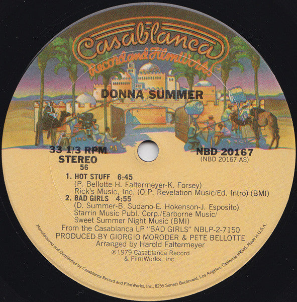 Donna Summer : Hot Stuff / Bad Girls (12", S/Sided, Mixed, 56)