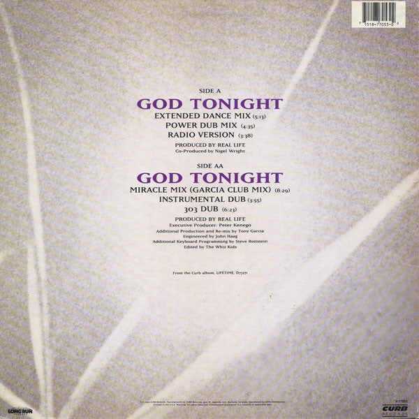 Real Life : God Tonight (12", Single)