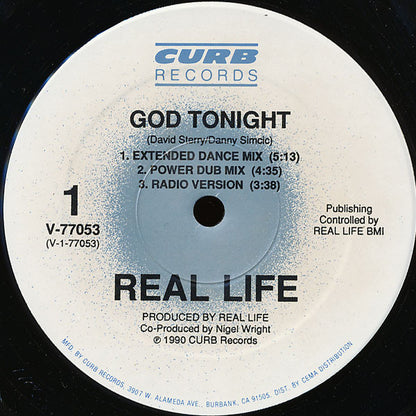 Real Life : God Tonight (12", Single)