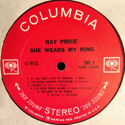 Ray Price : She Wears My Ring (LP, Album)