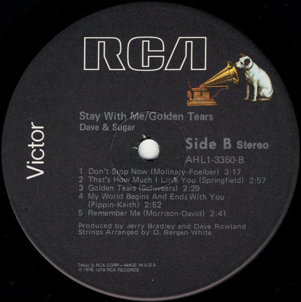 Dave And Sugar : Stay With Me / Golden Tears (LP)