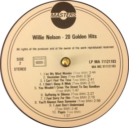 Willie Nelson : 20 Golden Hits (LP, Comp)