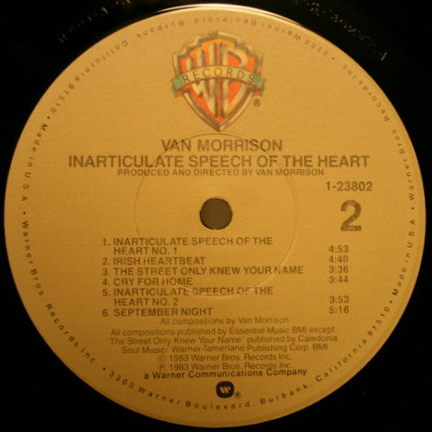 Van Morrison : Inarticulate Speech Of The Heart (LP, Album)