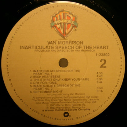 Van Morrison : Inarticulate Speech Of The Heart (LP, Album)