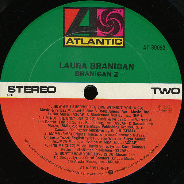 Laura Branigan : Branigan 2 (LP, Album, Club)