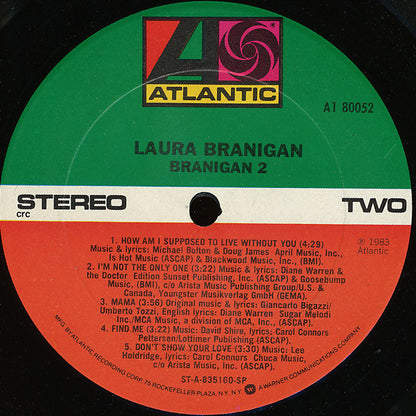 Laura Branigan : Branigan 2 (LP, Album, Club)