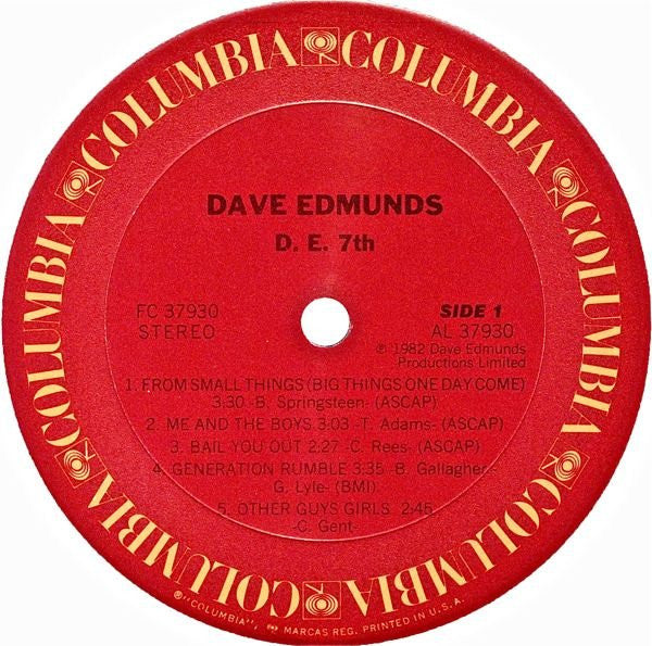 Dave Edmunds : D. E. 7th (LP, Album, Car)