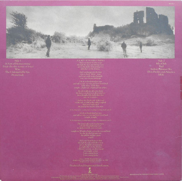 U2 : The Unforgettable Fire (LP, Album, Club, Col)