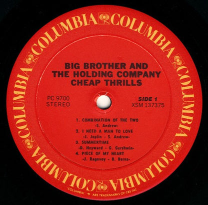 Big Brother & The Holding Company : Cheap Thrills (LP, Album, RE, Car)