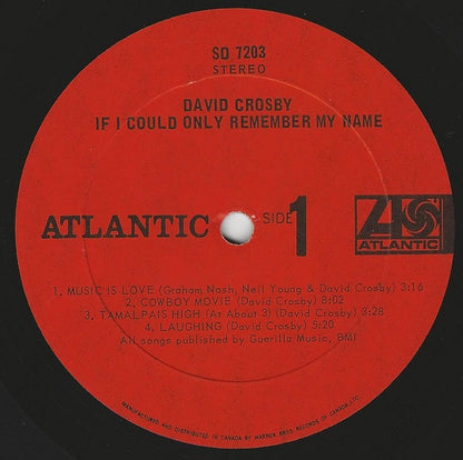 David Crosby : If I Could Only Remember My Name (LP, Album, Gat)