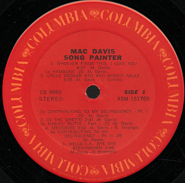 Mac Davis : Song Painter (LP, Album, RE)