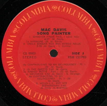 Mac Davis : Song Painter (LP, Album, RE)