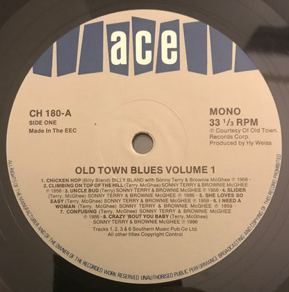 Sonny Terry & Brownie McGhee With Little Willie (6), Larry Dale Featuring Billy Bland : Old Town Blues Vol. 1 (LP, Comp, Mono)
