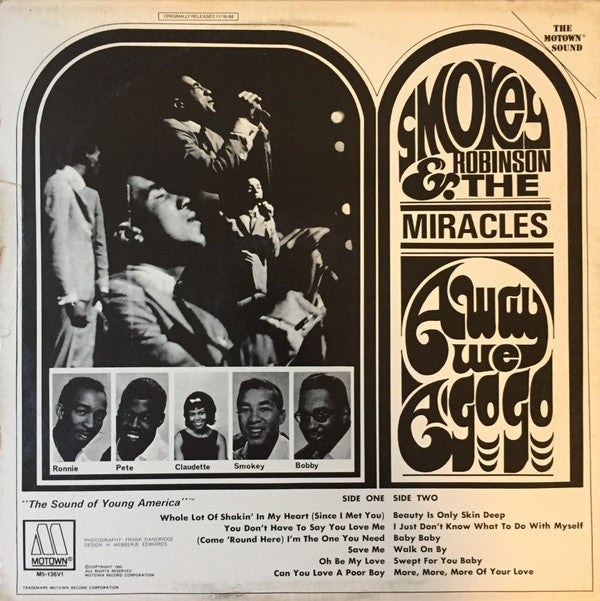 The Miracles : Away We A Go-Go (LP, Album, RE)