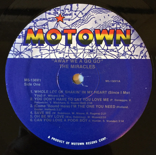 The Miracles : Away We A Go-Go (LP, Album, RE)