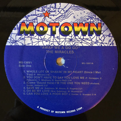 The Miracles : Away We A Go-Go (LP, Album, RE)
