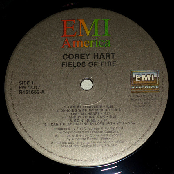 Corey Hart : Fields Of Fire (LP, Album, Club)
