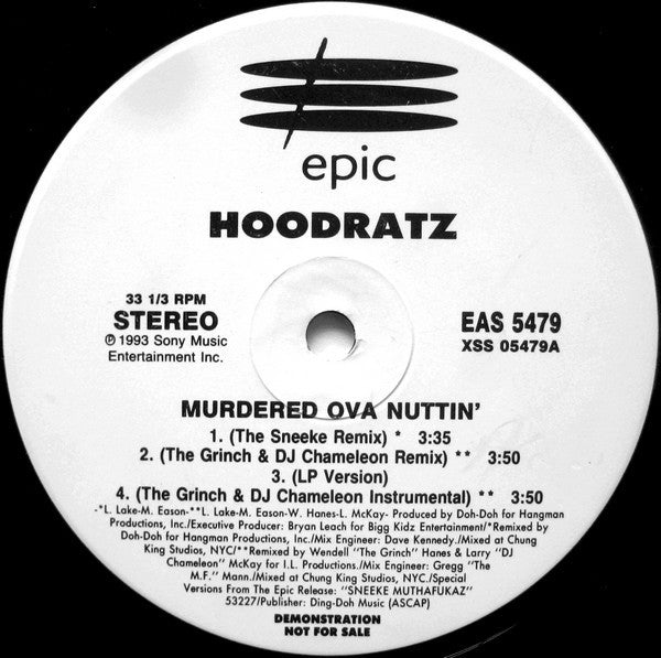 Hoodratz : Murdered Ova Nuttin' (12", Promo)