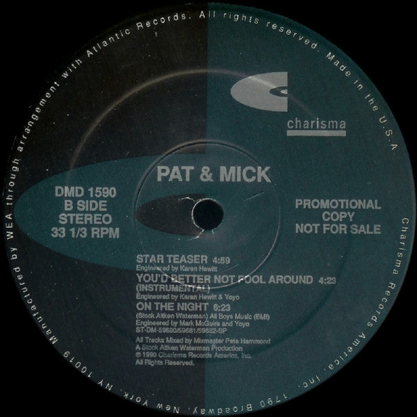 Pat & Mick : Use It Up And Wear It Out (12", Maxi, Promo)