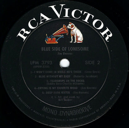 Jim Reeves : Blue Side Of Lonesome (LP, Album, Mono, Ind)