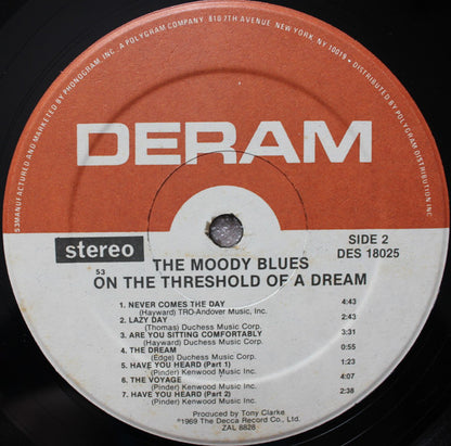 The Moody Blues : On The Threshold Of A Dream (LP, Album, RE, 53 )
