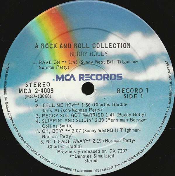 Buddy Holly : A Rock & Roll Collection (2xLP, Comp, Club, RE, Gat)