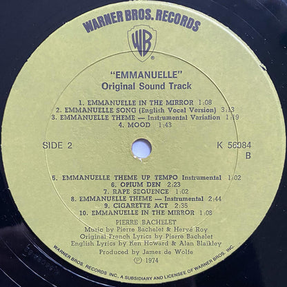 Pierre Bachelet : Emmanuelle - The Original Sound Track (LP, Album)