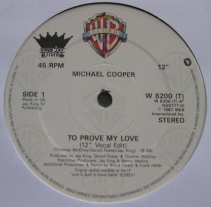 Michael Cooper : To Prove My Love (12", Single)