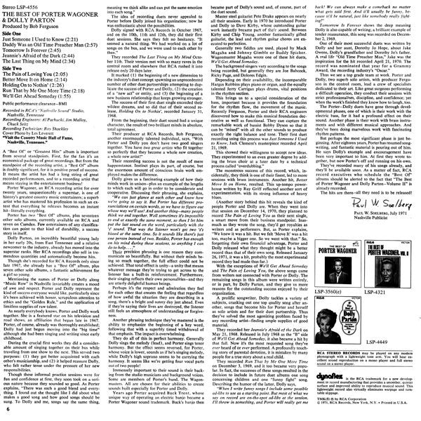 Porter Wagoner And Dolly Parton : The Best Of Porter Wagoner & Dolly Parton (LP, Comp)