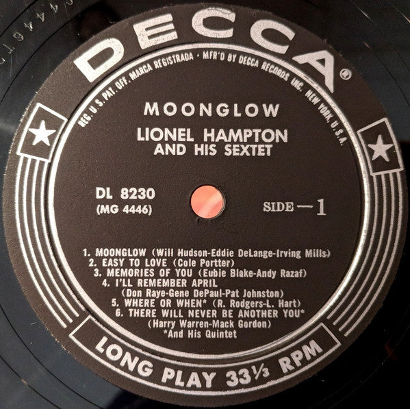 Lionel Hampton And His Sextet : Moonglow (LP, Mon)