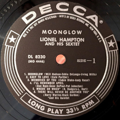 Lionel Hampton And His Sextet : Moonglow (LP, Mon)