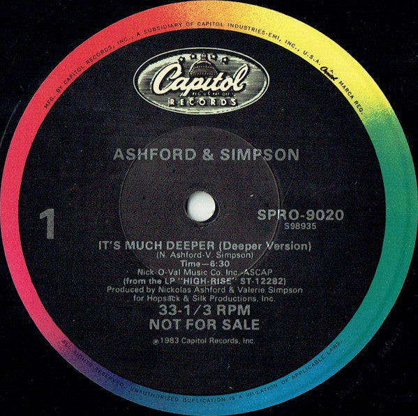 Ashford & Simpson : It's Much Deeper (12", Promo)