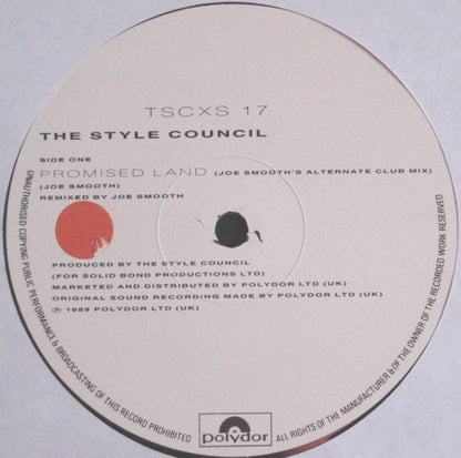 The Style Council : Promised Land (Joe Smooth's Alternate Club Mix) (12")