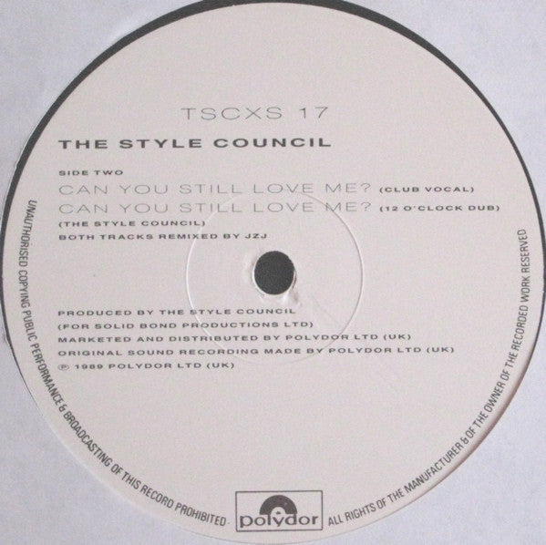 The Style Council : Promised Land (Joe Smooth's Alternate Club Mix) (12")