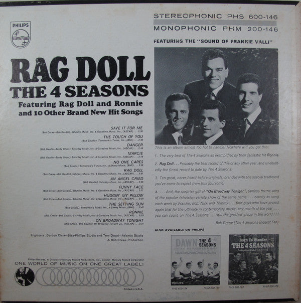 The Four Seasons : Rag Doll (LP, Album)
