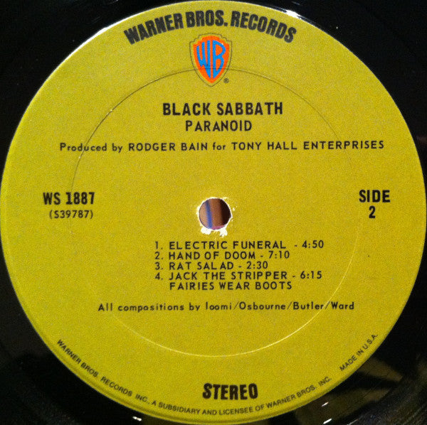 Black Sabbath : Paranoid (LP, Album, Gat)