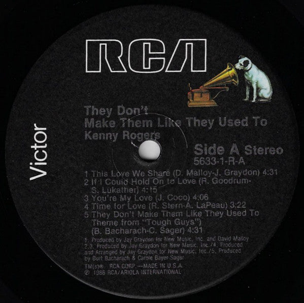 Kenny Rogers : They Don't Make Them Like They Used To (LP, Album)