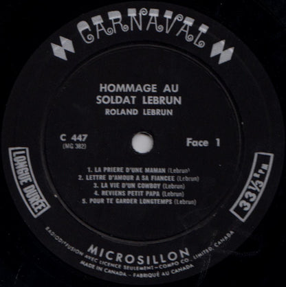 Roland Lebrun : Hommage Au Soldat Lebrun (LP)