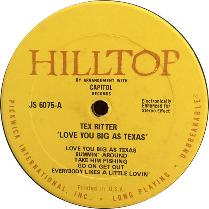 Tex Ritter : Love You Big As Texas (LP, Comp)