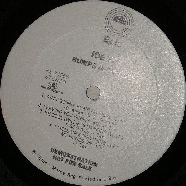 Joe Tex : Bumps & Bruises (LP, Album, Promo, CTH)