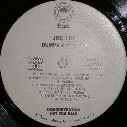 Joe Tex : Bumps & Bruises (LP, Album, Promo, CTH)