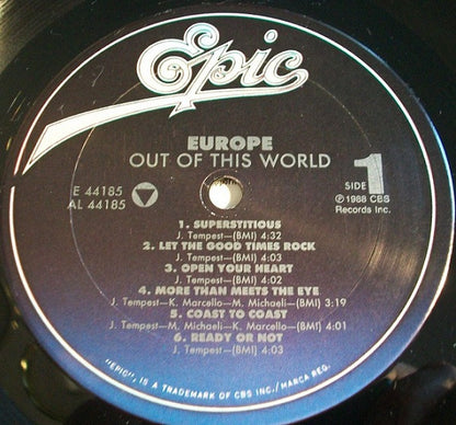 Europe (2) : Out Of This World (LP, Album)