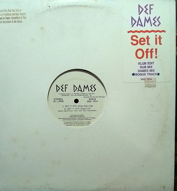 Def Dames : Set If Off! (12", Promo)