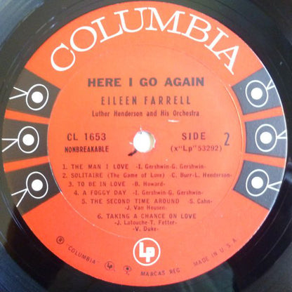 Eileen Farrell, Luther Henderson And His Orchestra : Here I Go Again (LP, Album, Mono)