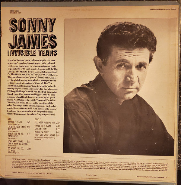 Sonny James : Invisible Tears (LP, Album, Comp)