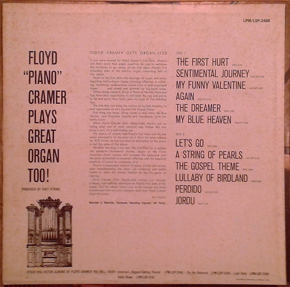 Floyd Cramer : Gets Organ-ized (LP)